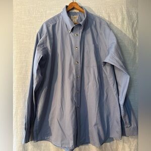 L.L. Bean Dress Shirt Long Sleeve Button Down Blue Men’s Sz XL